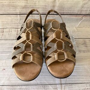 Life Stride Soft System “Behave”  Bronze And Silver Slingback Sandals Size 8.5M